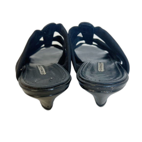 y2k Donald J. Pliner Hizzy Heels Vintage Black Leather Sandals Women's Size 6 - Picture 7 of 8